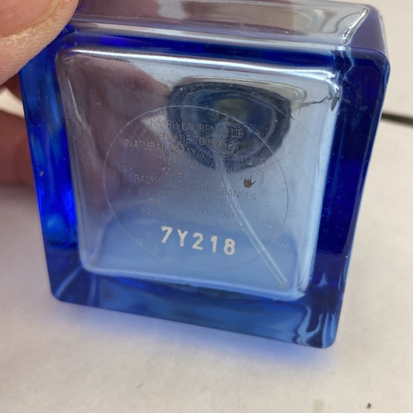 Blue empty perfume bottle - Picture 3 of 3